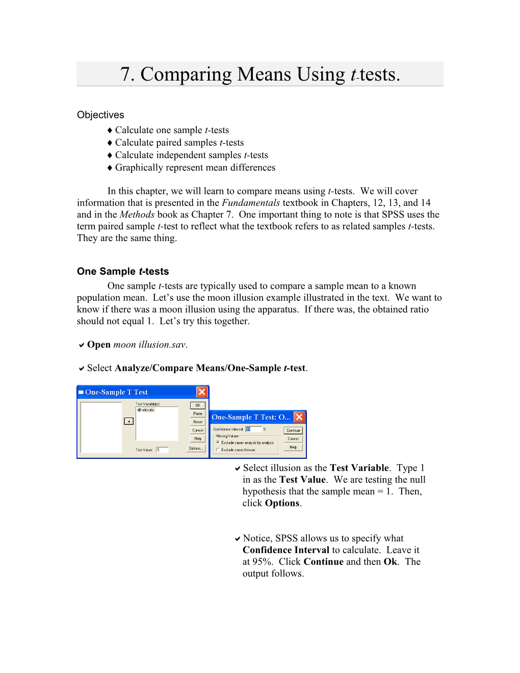 7. Comparing Means Using T-Tests