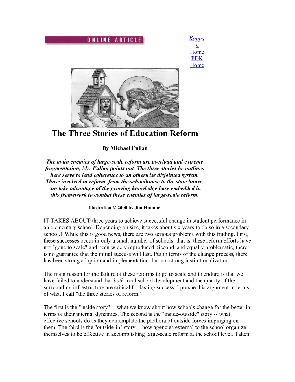 The Three Stories of Education Reform
