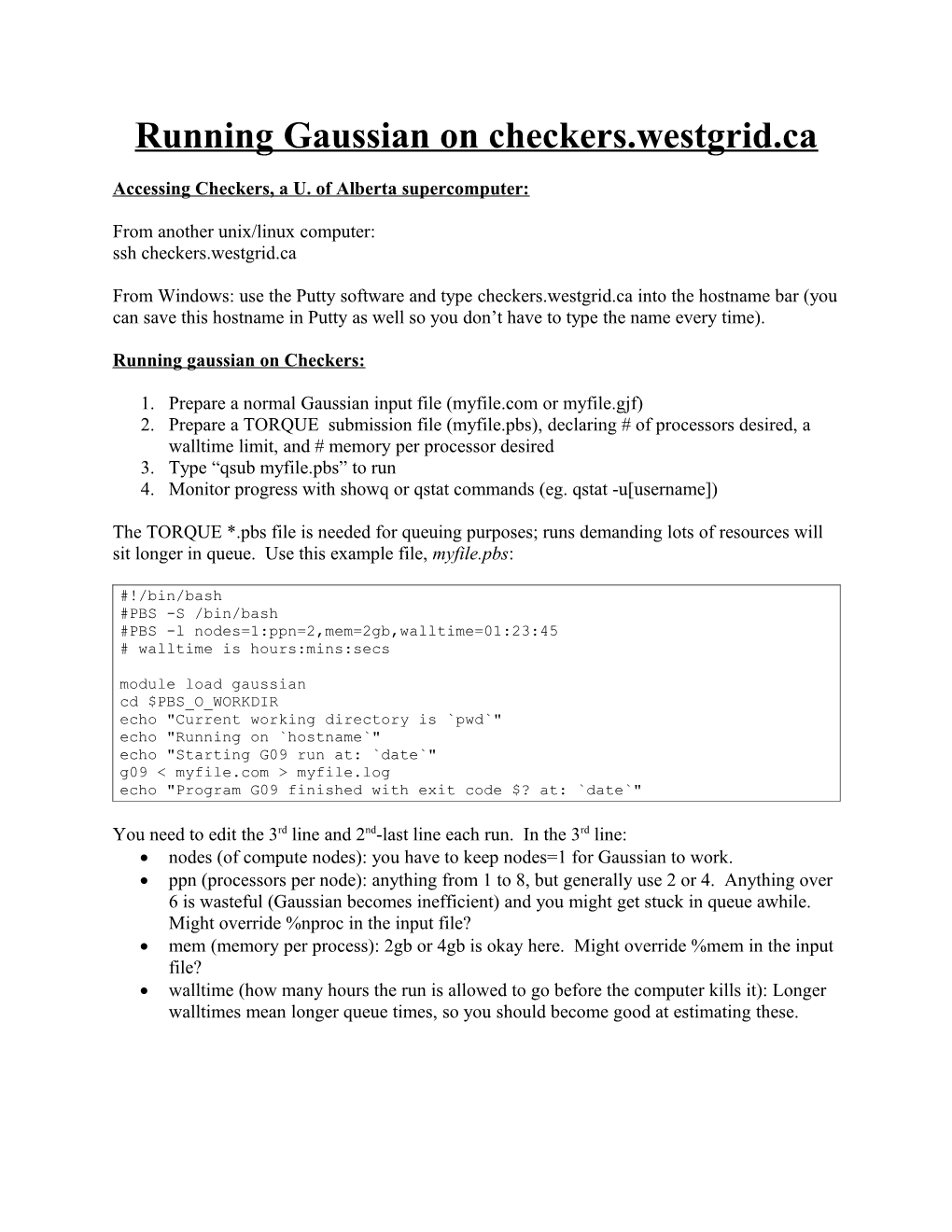 Running Gaussian 03 on Lattice