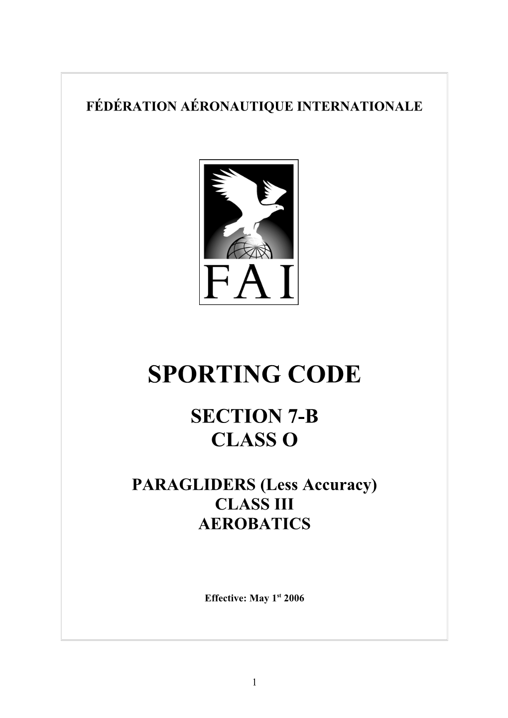 International Aerobatics Competition Rules for PG