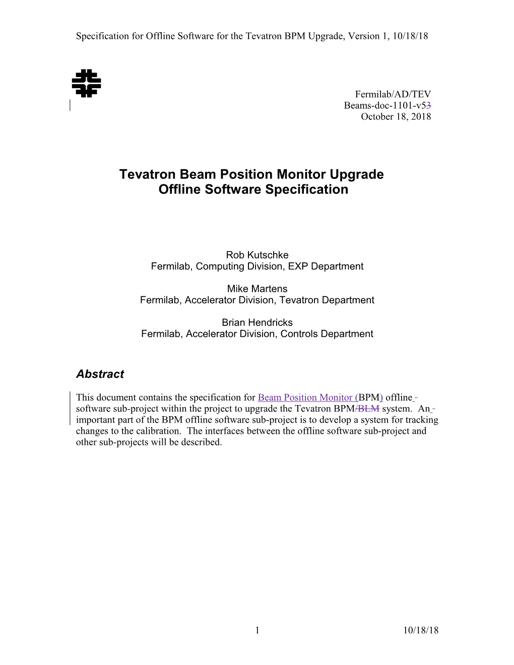 Offline Software Requirements for Tev BPM Upgrade