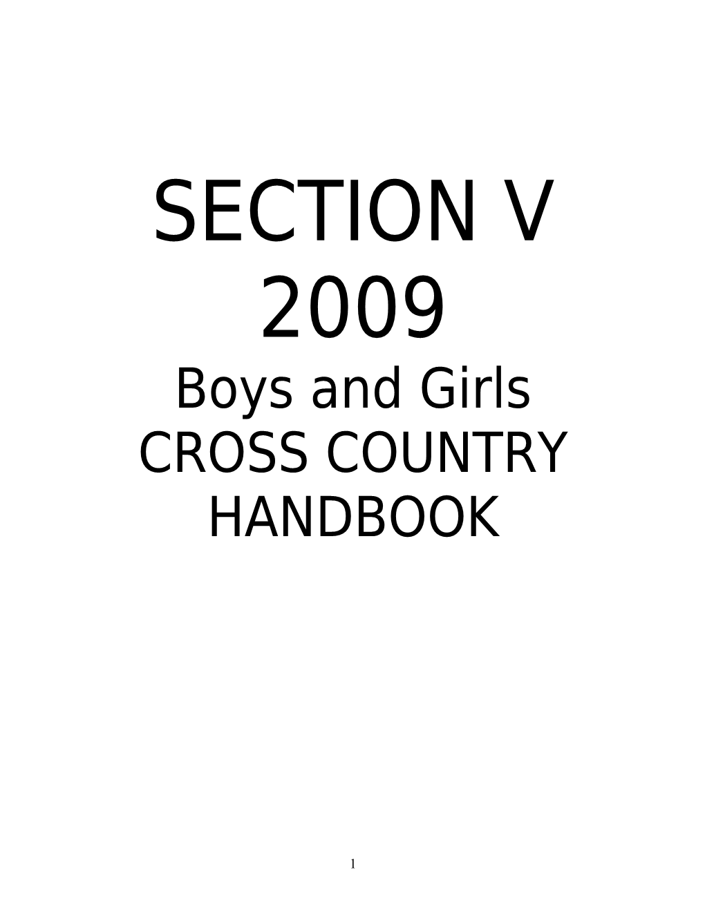 Section V Cross Country