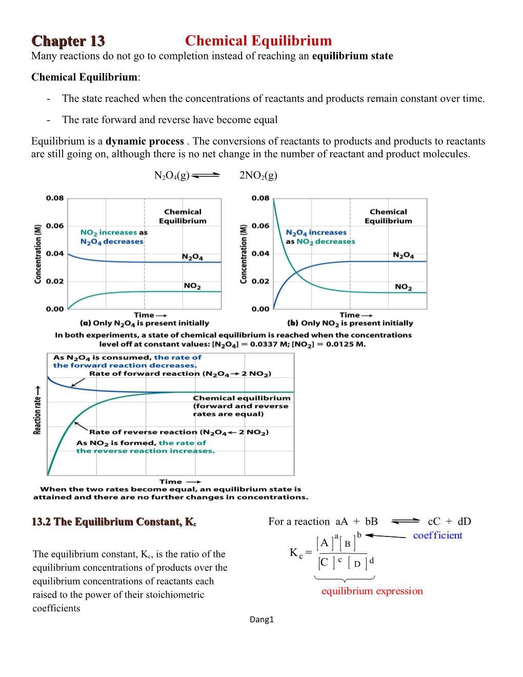 Chapter 13Chemical Equilibrium