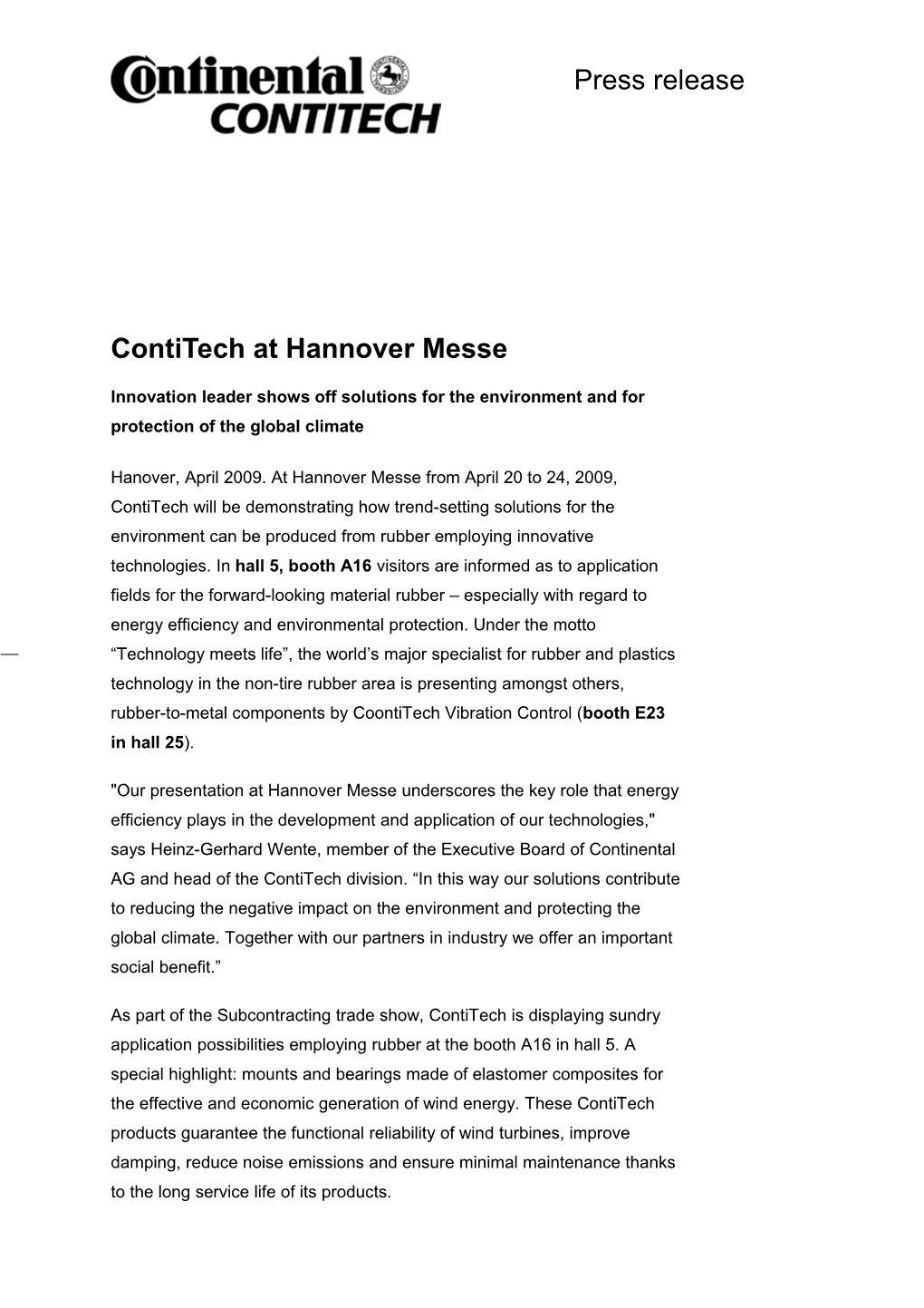 Contitech at Hannover Messe