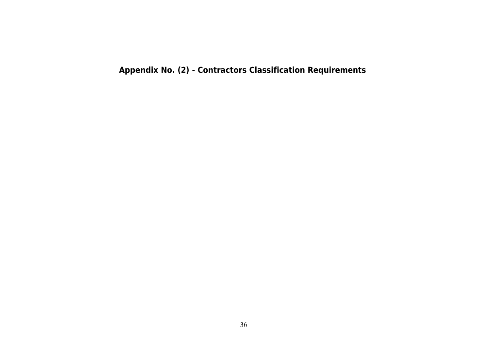 Appendix No. (2) - Contractors Classification Requirements