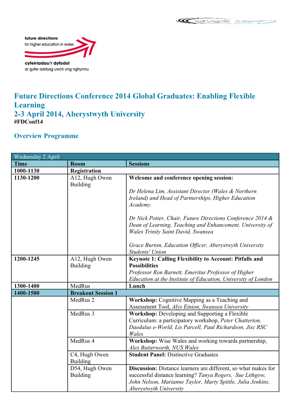 Future Directions Conference 2014 Global Graduates: Enabling Flexible Learning
