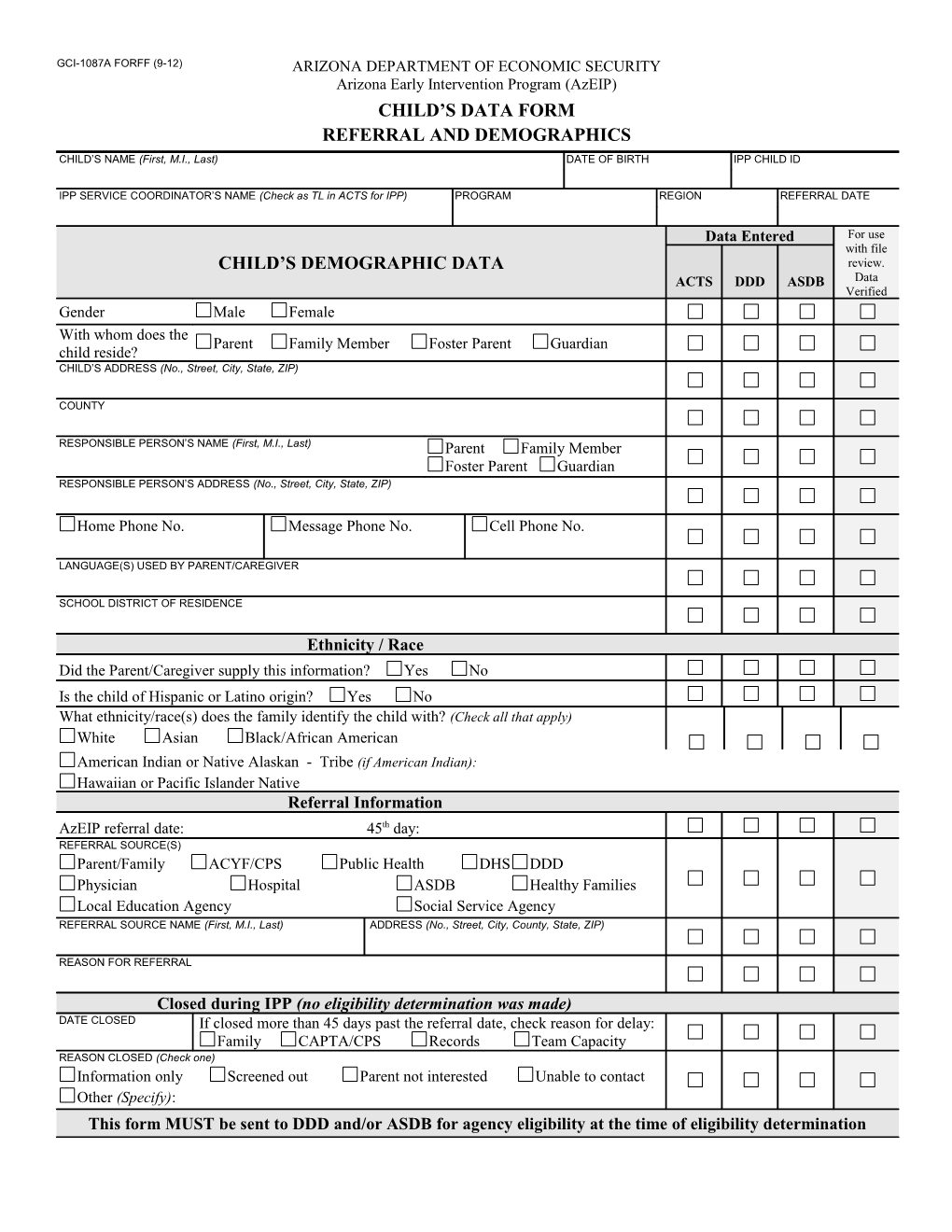 Child S Dataform