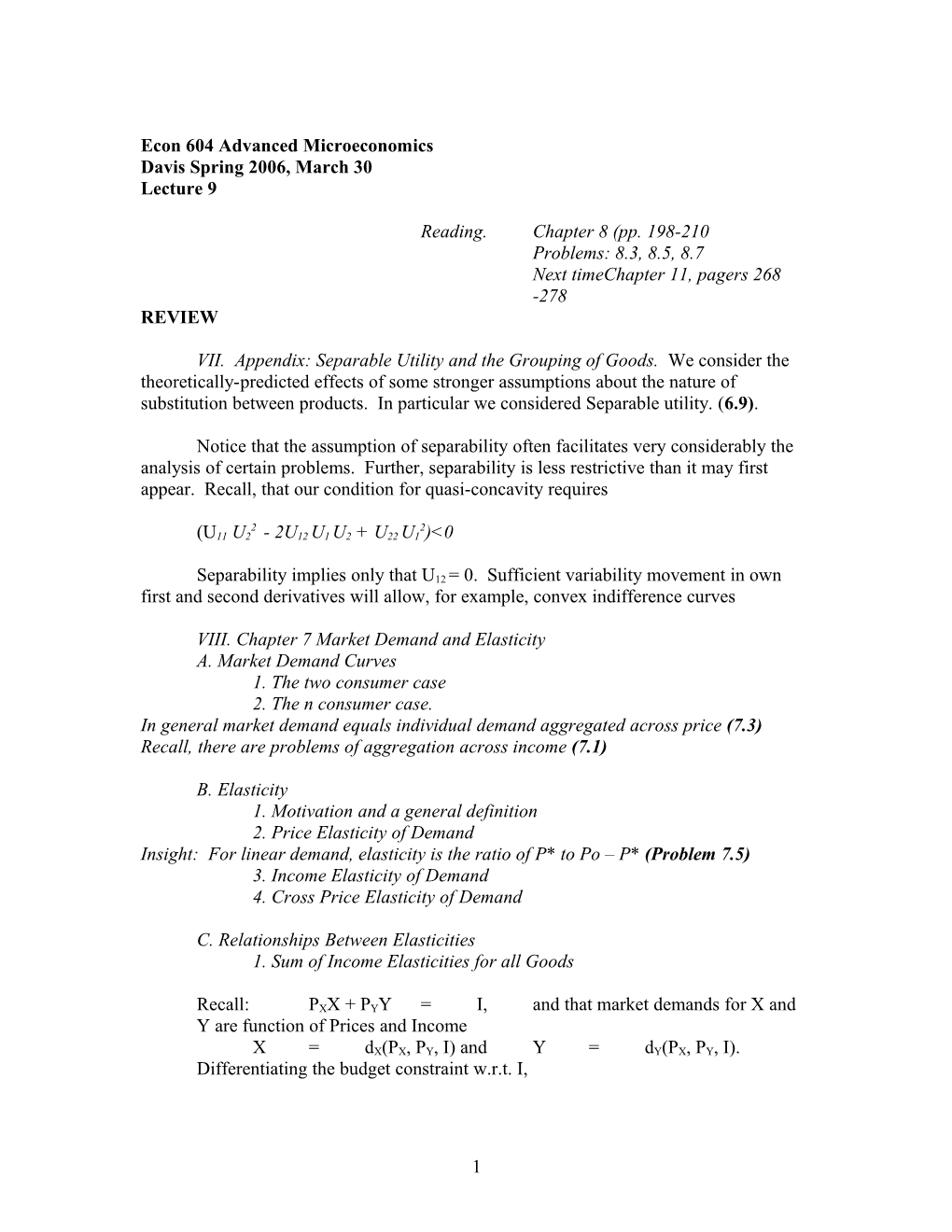 Econ 604 Advanced Microeconomics