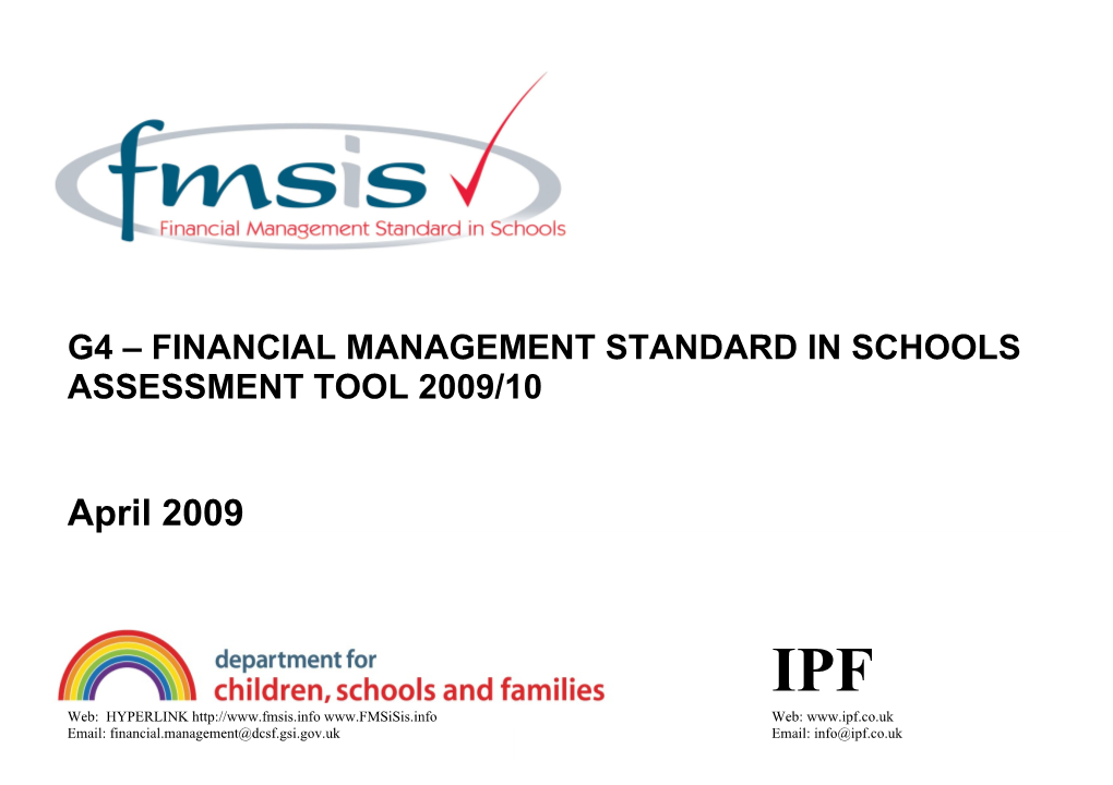 DCSF Financial Management Standard in Schools