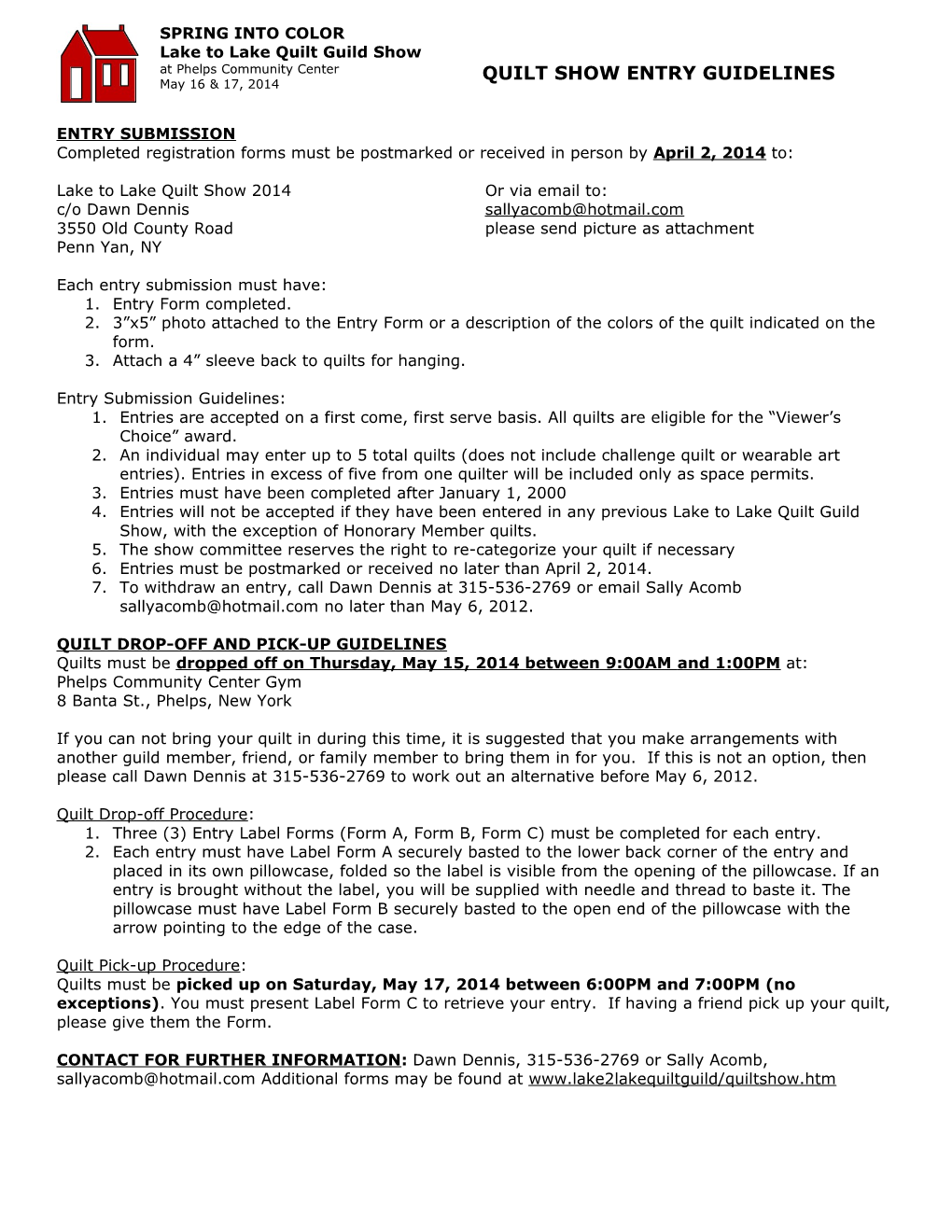 Completed Registration Forms Must Be Postmarked Or Received in Person Byapril 2, 2014To