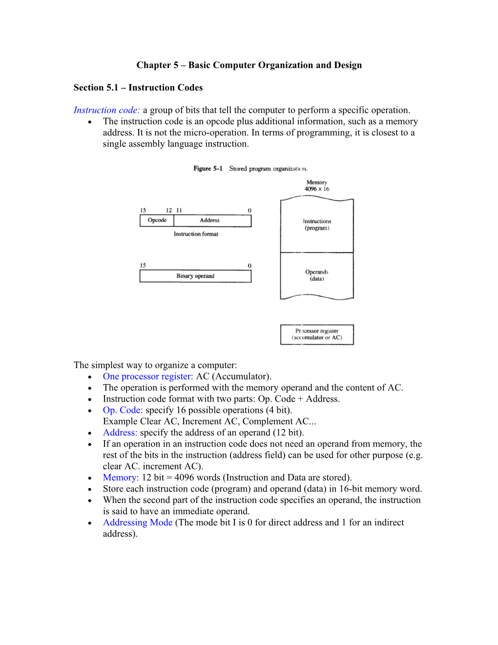 Chapter 5 Basic Computer Organization and Design