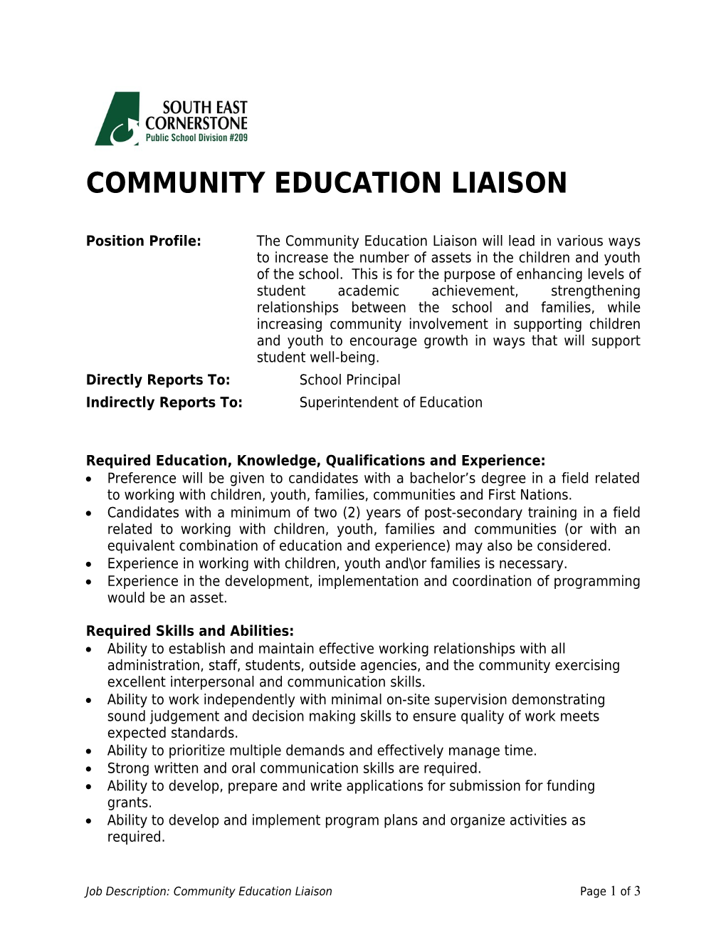 Community Education Liaison