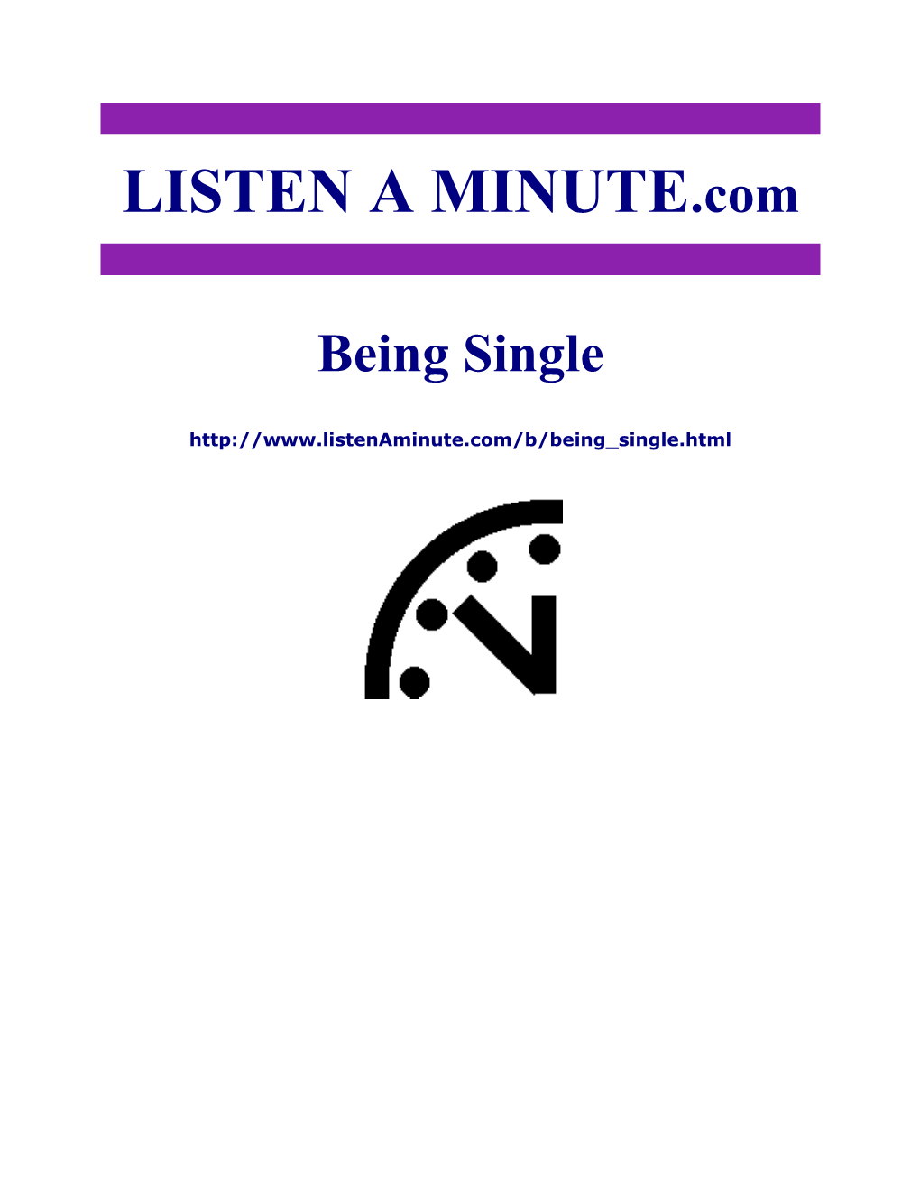 Listen a Minute.Com - ESL Listening - Being Single