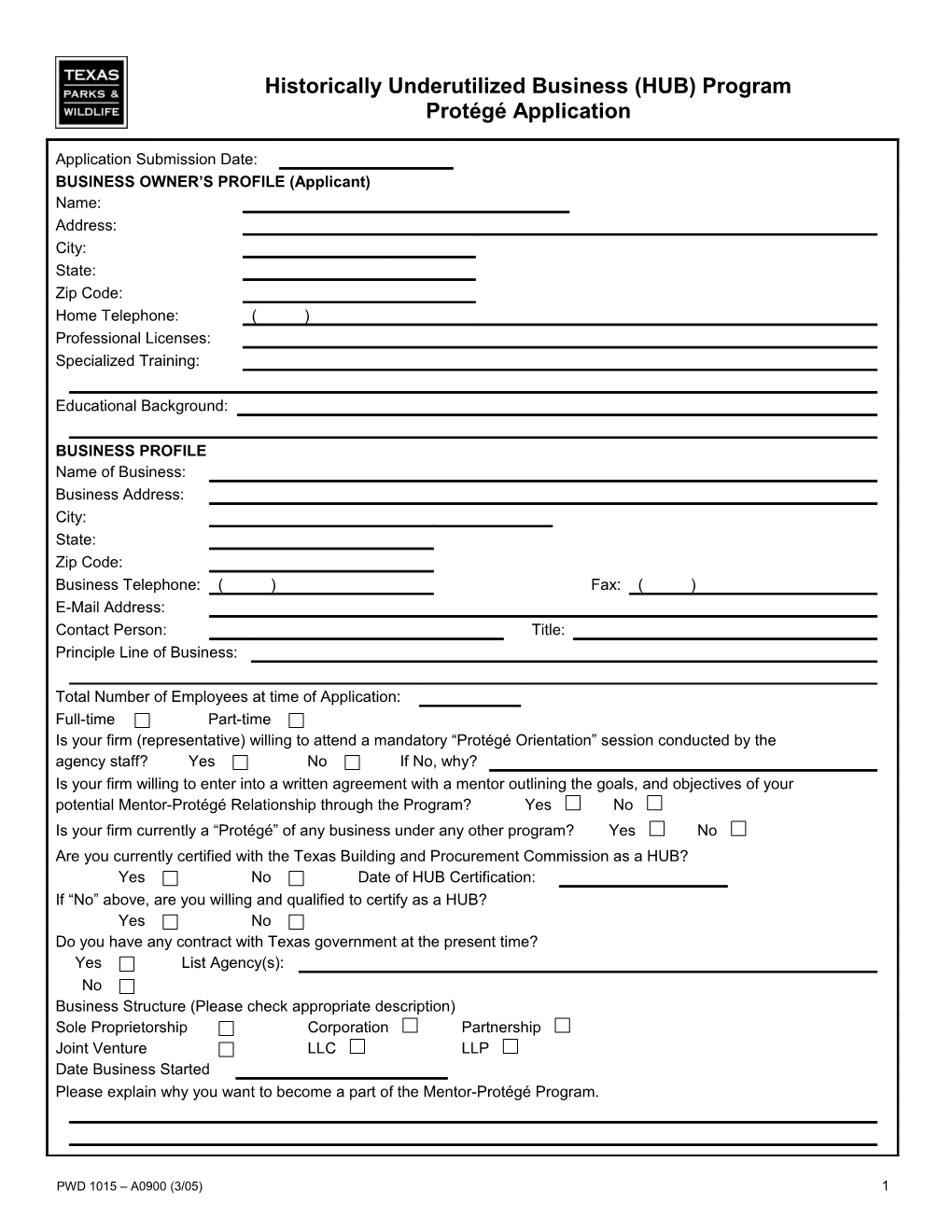 Texasparks and Wildlife Department Maintains the Information Collected Through This Form