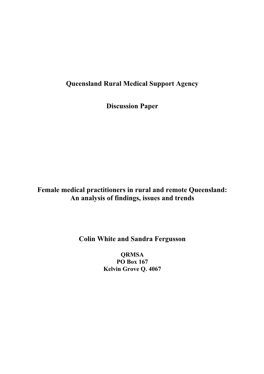 Queensland Rural Medical Support Agency