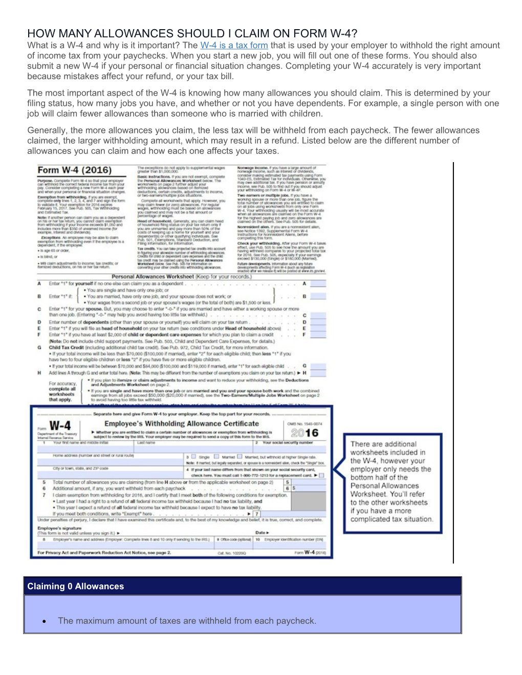 How Many Allowances Should I Claim on Form W-4?