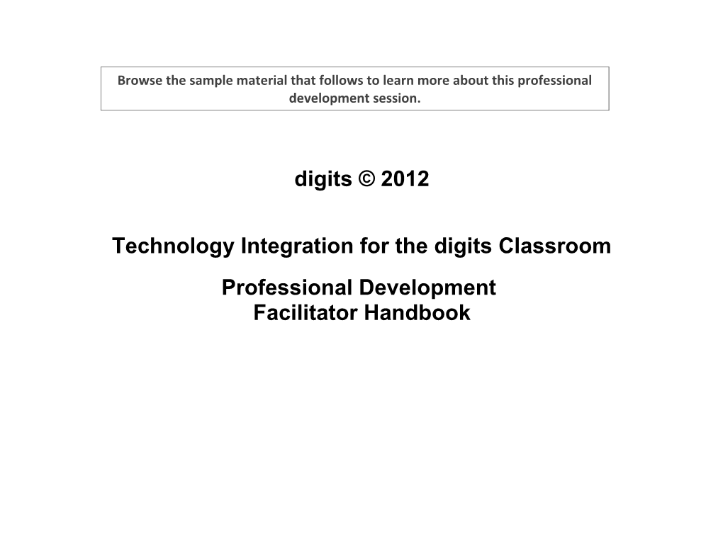 Technology Integration for the Digits Classroom