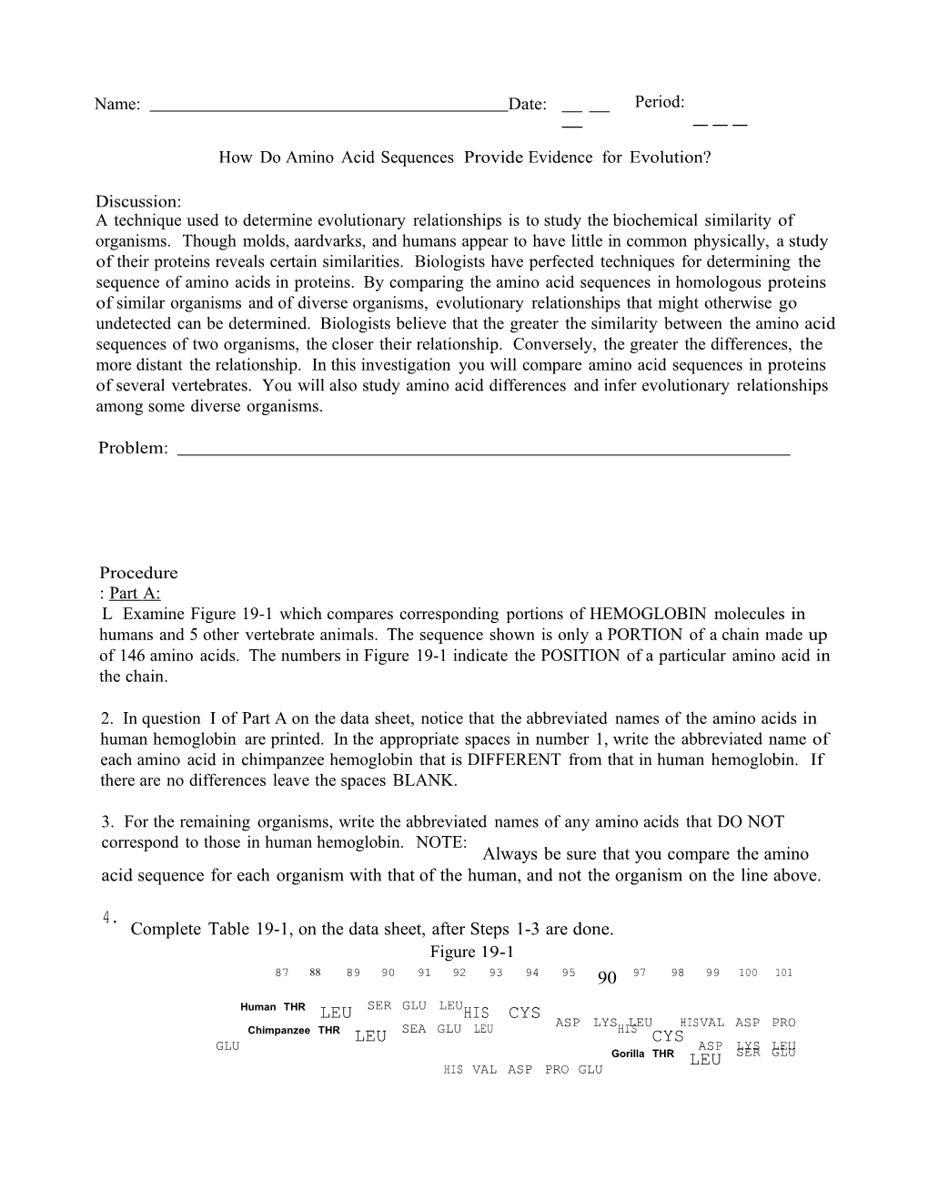 Howdoaminoacidsequences Provideevidence Forevolution?