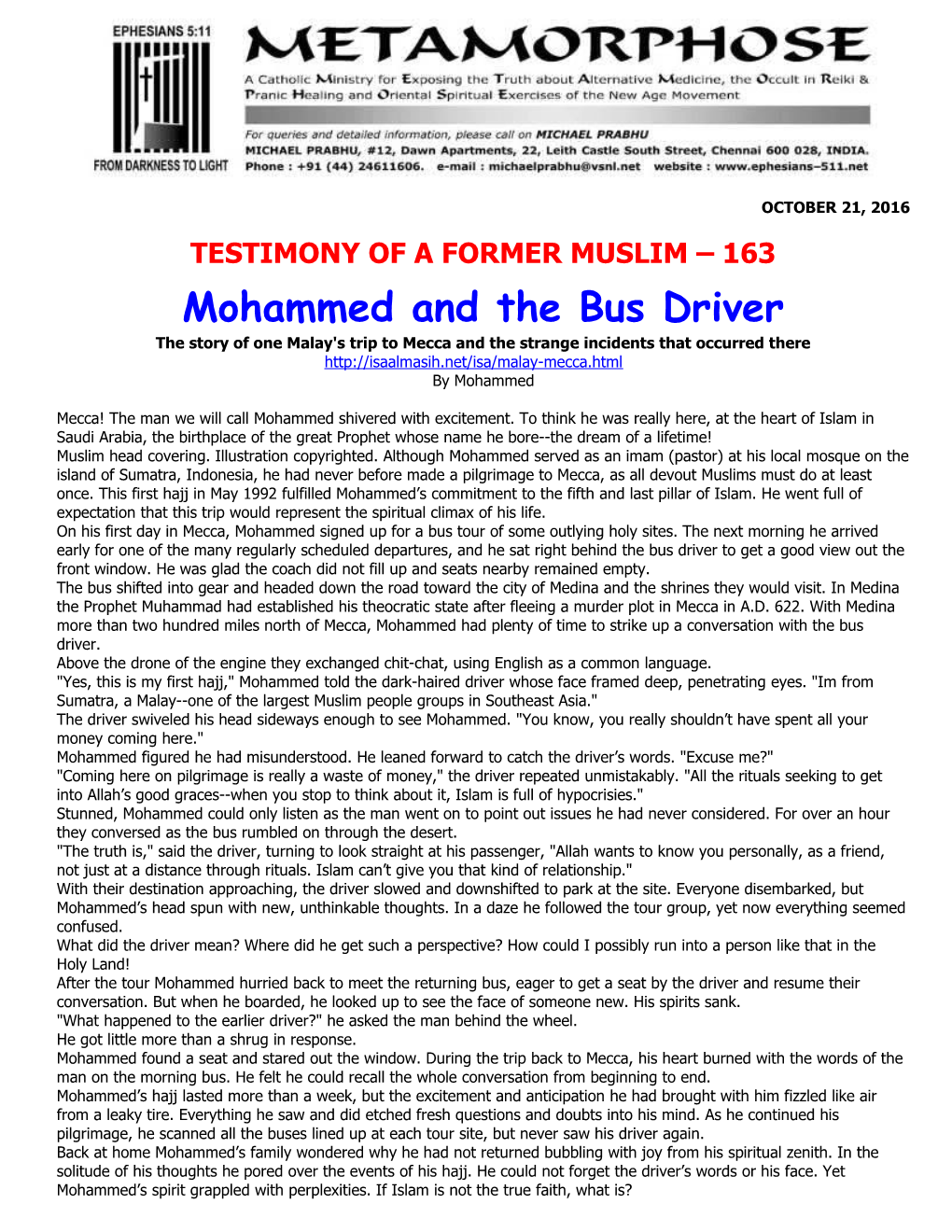Mohammed and the Bus Driver