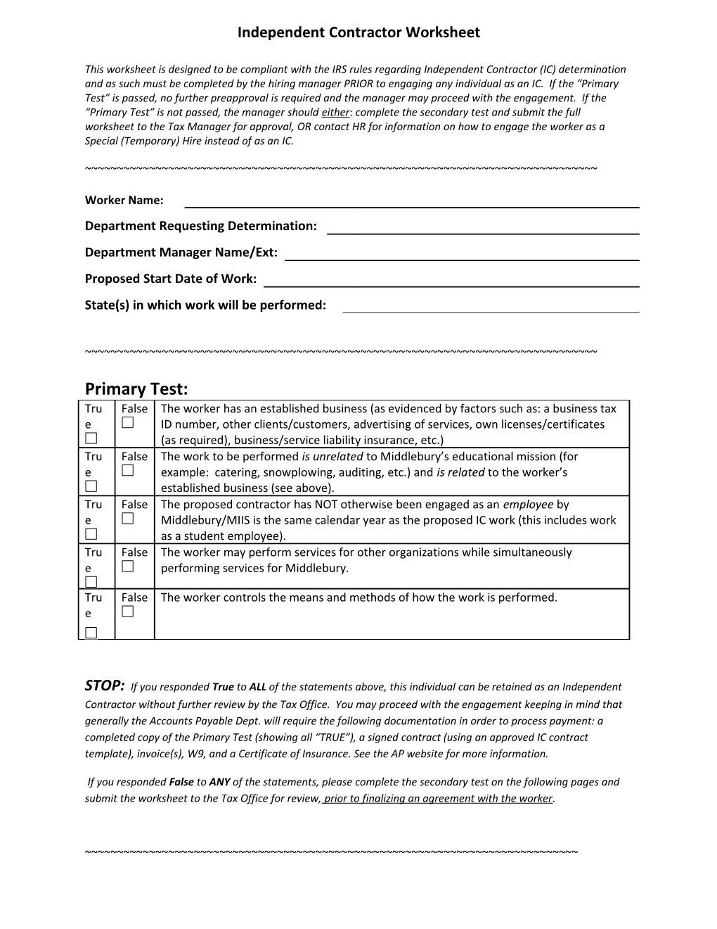 Independent Contractor Worksheet (B0540422;1)