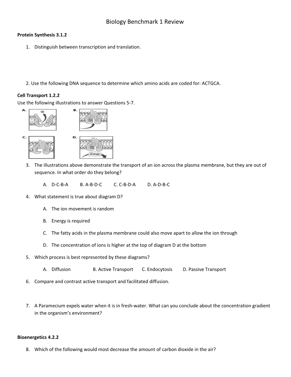 Biology Midterm Review Continued