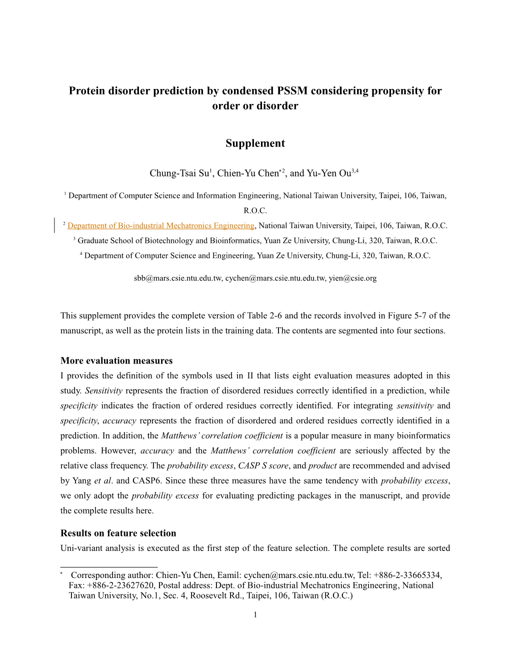 Prediction of Disordered Regions in Proteins from Position-Specific Score Matrices of Amino