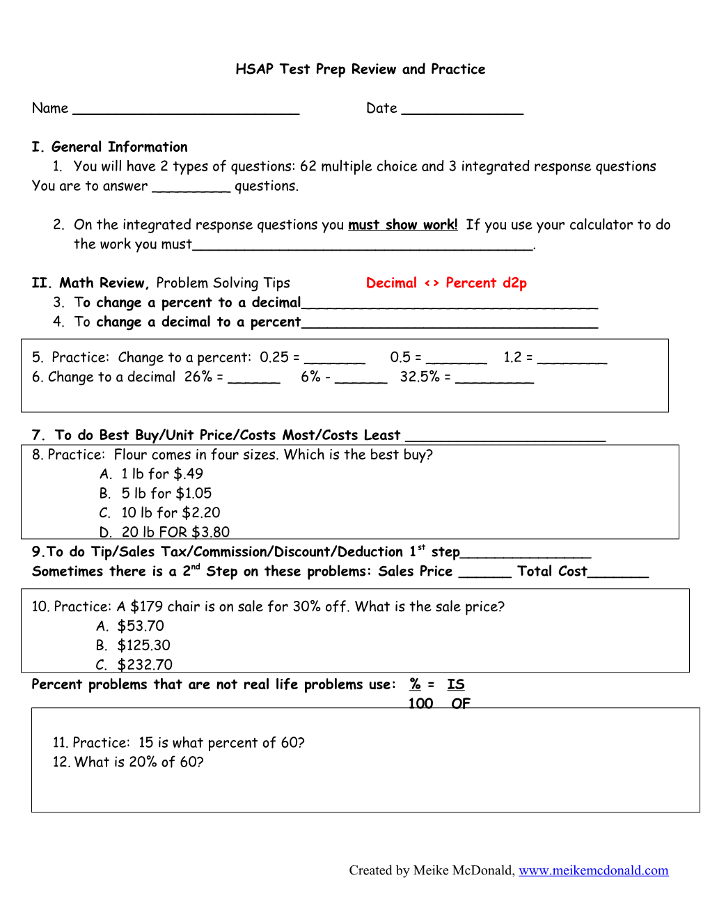 HSAP Test Prep Review and Practice