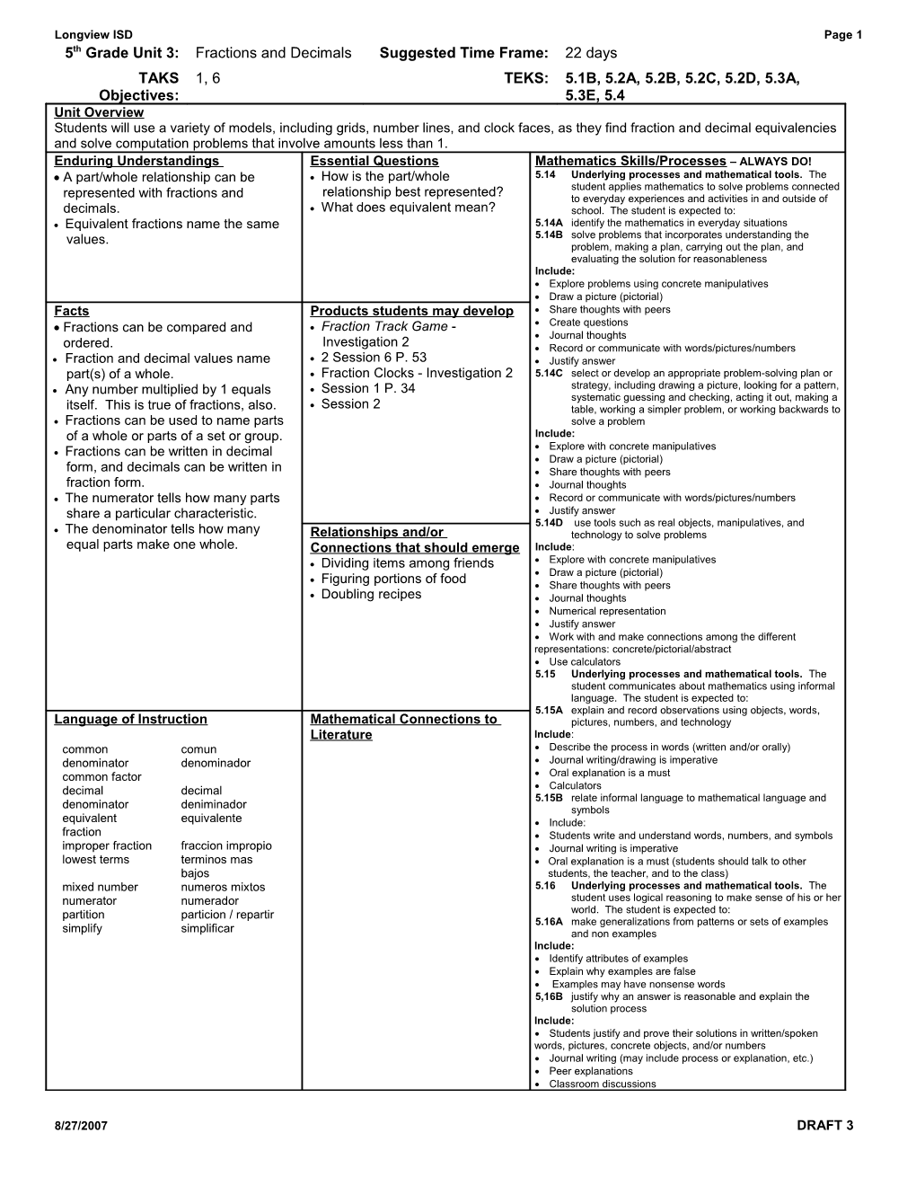 5 Math Unit 3 Overview