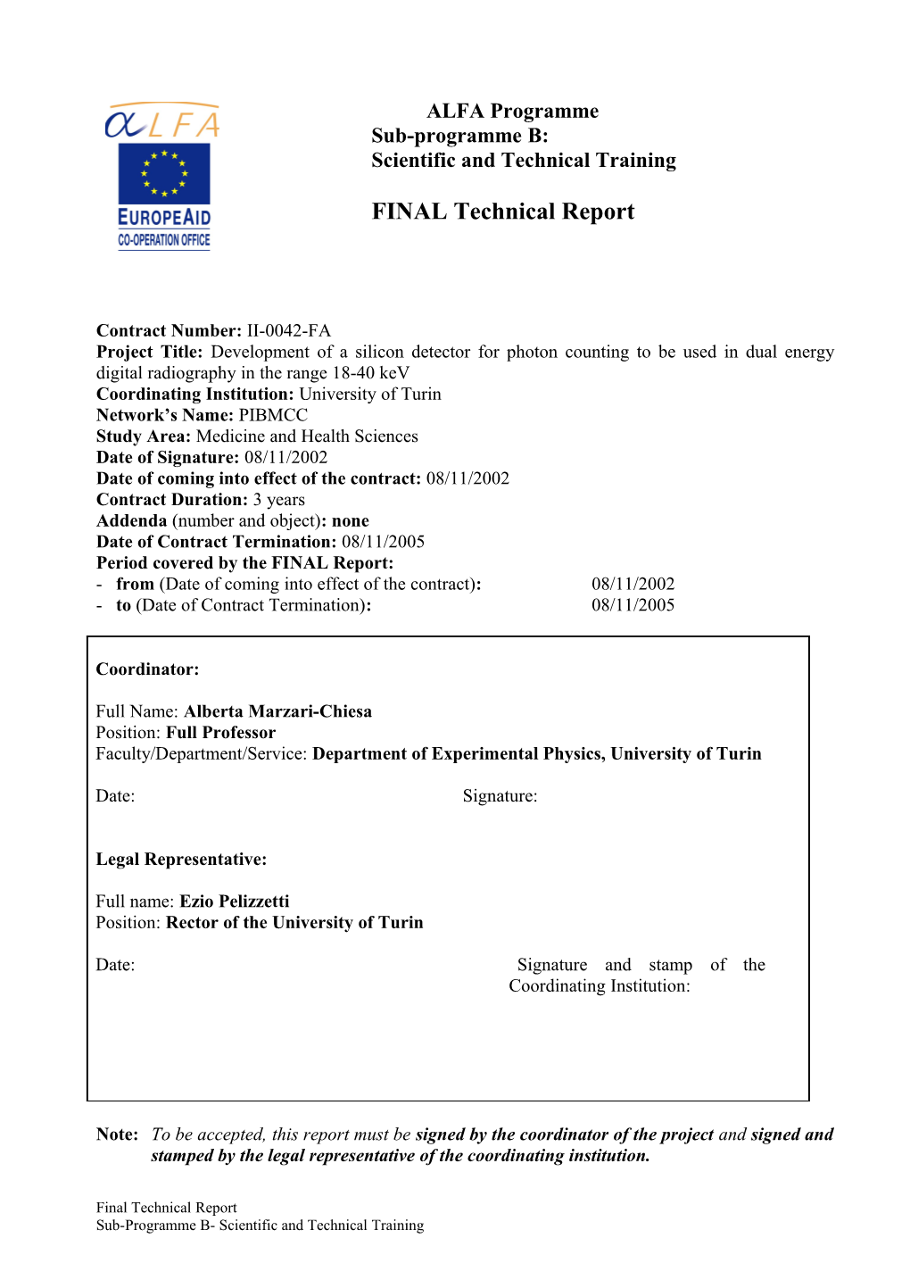 Scientific and Technical Training