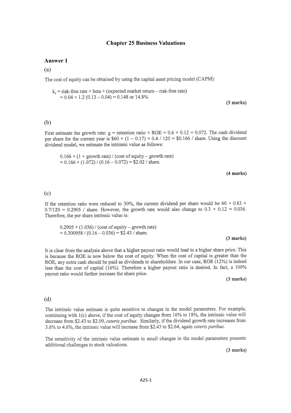 Chapter 20 Business Valuation