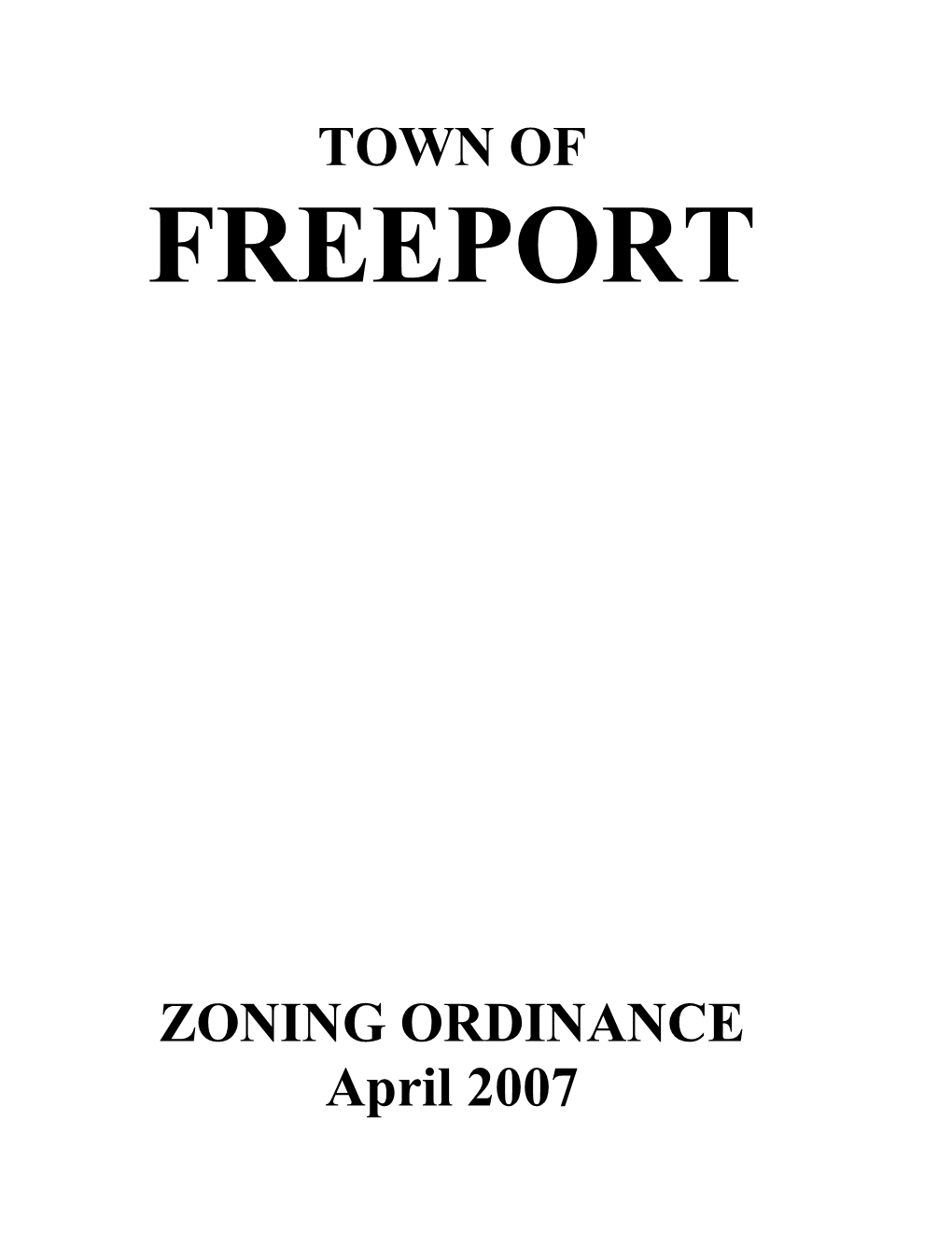 Freeport Zoning Ordinance