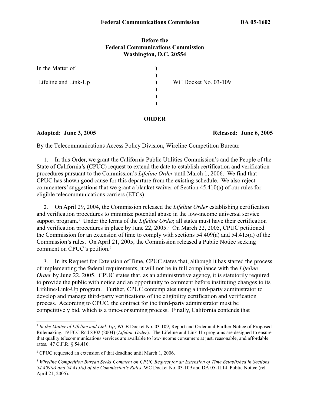 Federal Communications Commissionda 05-1602