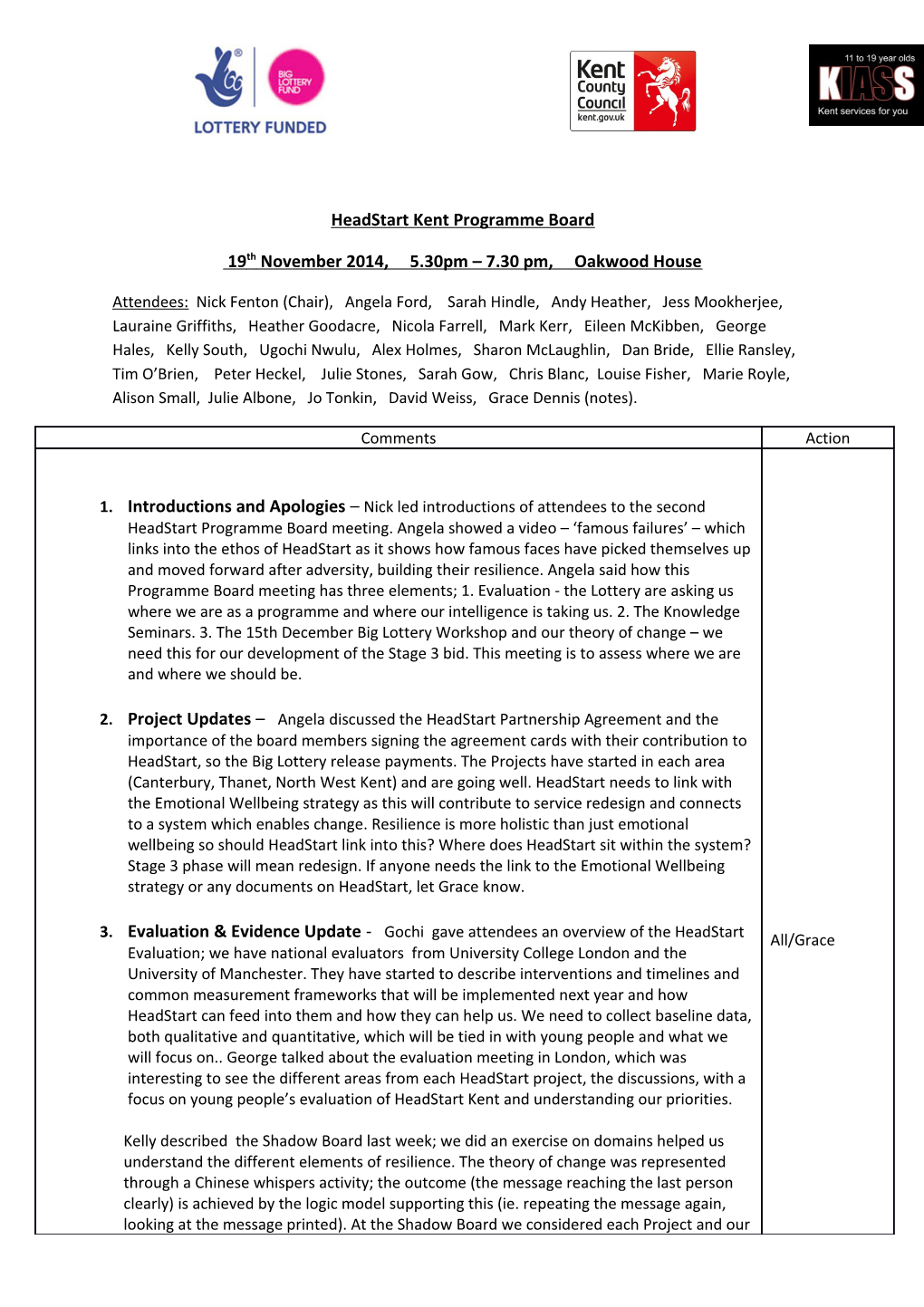 Headstart Kent Programme Board