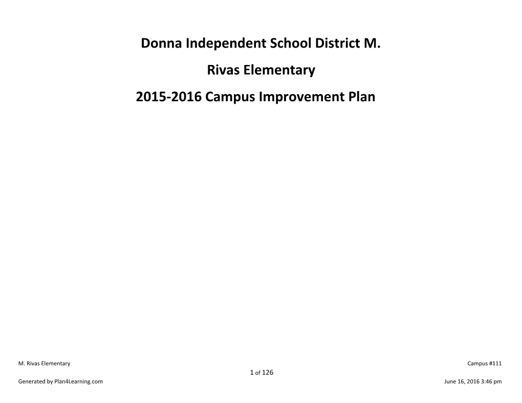 Donna Independent School District M. Rivas Elementary