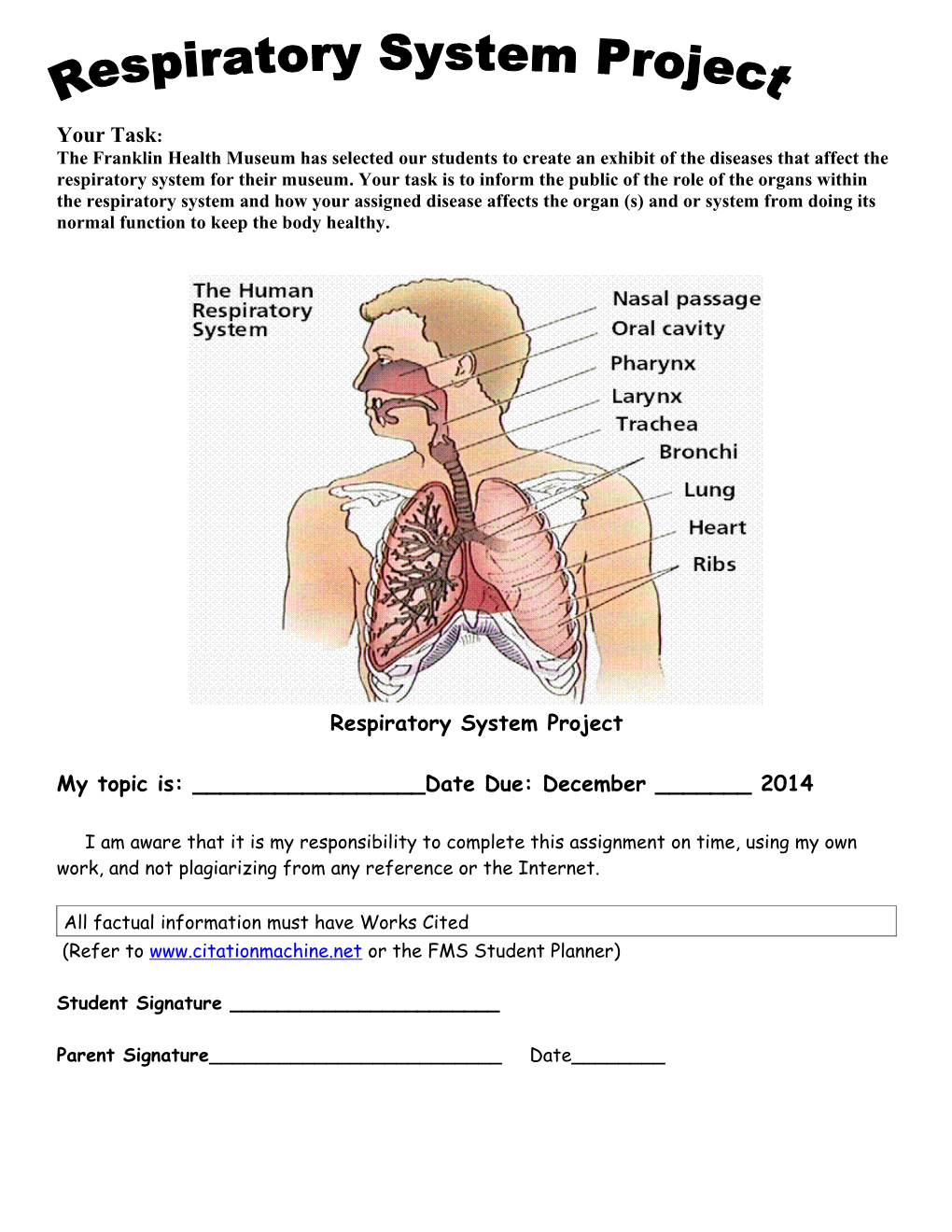 The Franklin Health Museum Has Selected Our Students to Create an Exhibit of the Diseases