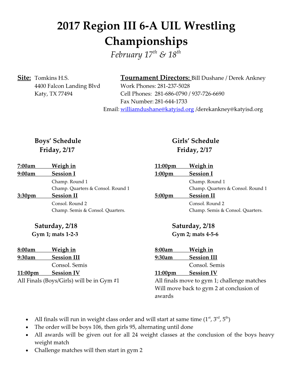 2017 Region III UIL Wrestling Championships (Rev 2 2 16)