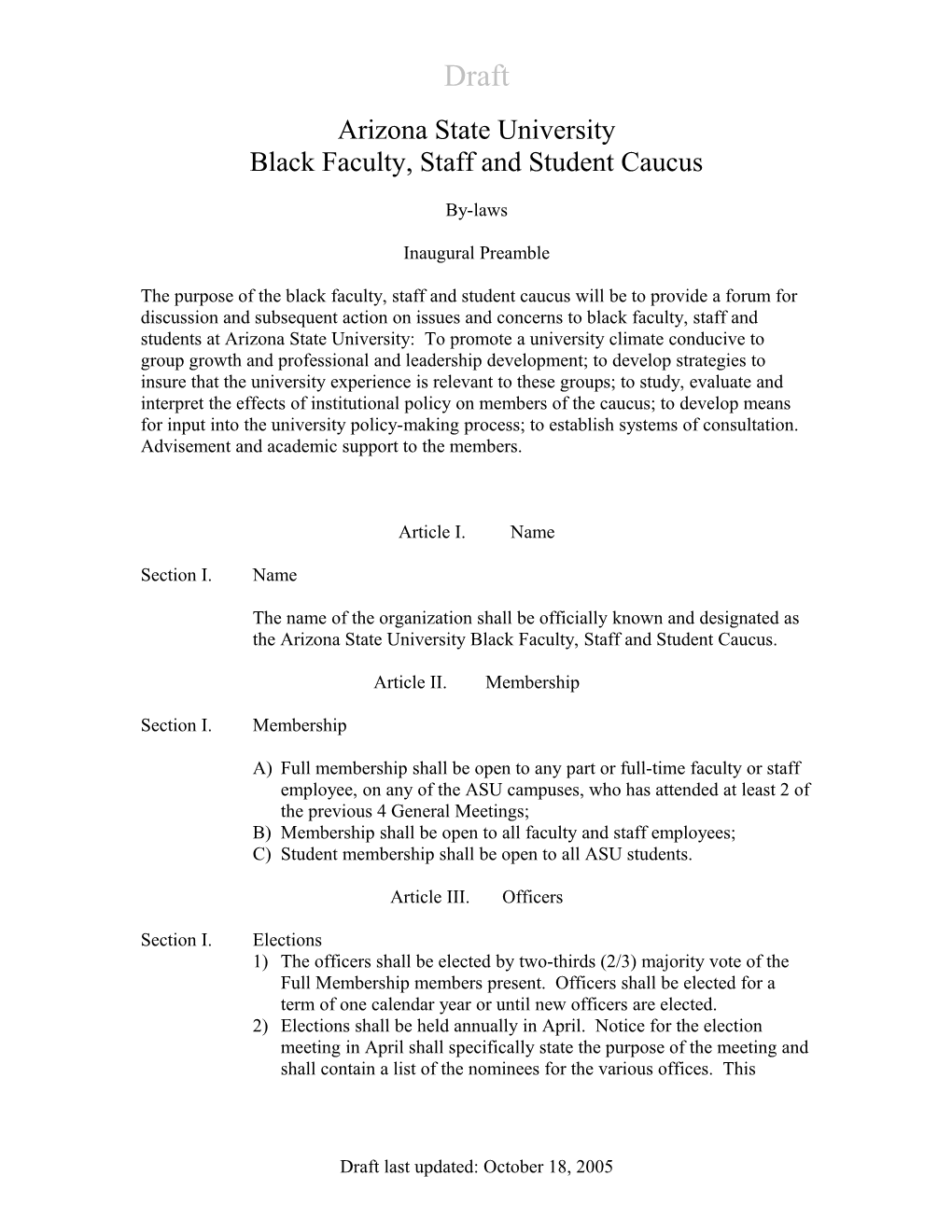 Black Faculty, Staff and Student Caucus