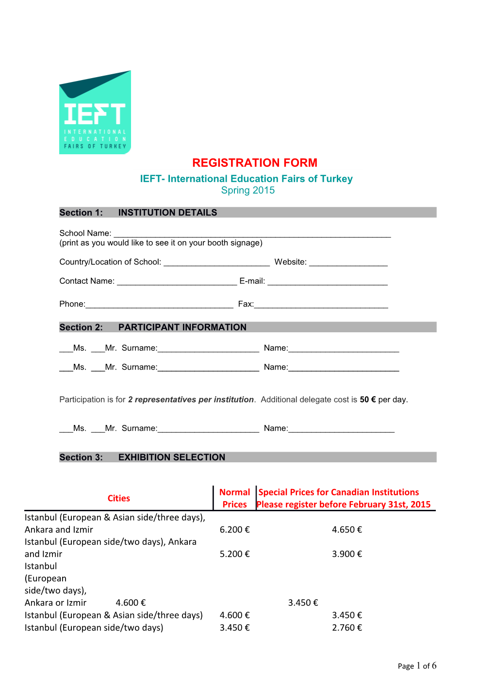 Section 1:INSTITUTION DETAILS