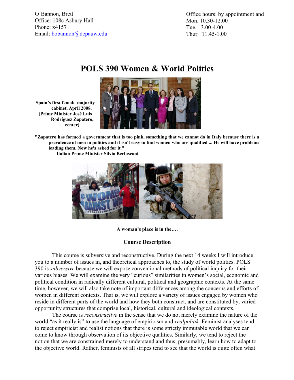 POLS 390 Women & World Politics