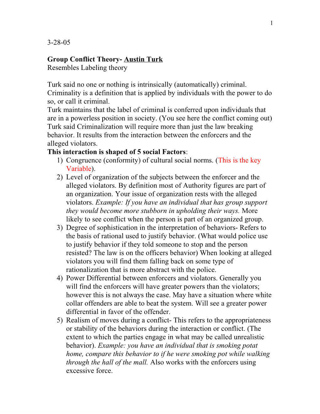 Group Conflict Theory- Austin Turk
