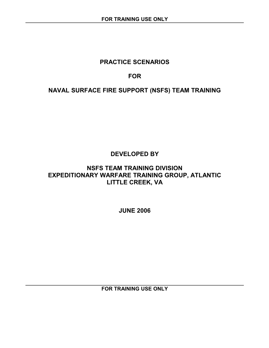 Naval Gunfire Support (Self Training Package)