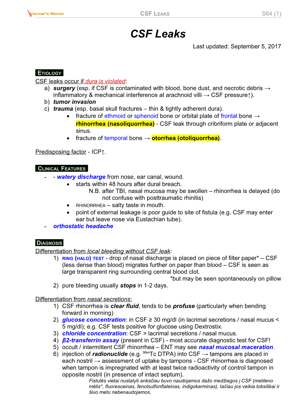 Clinical Features