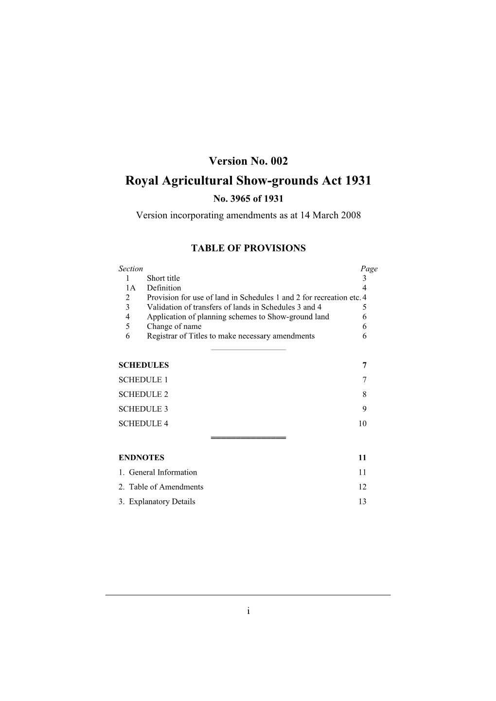 Royal Agricultural Show-Grounds Act 1931