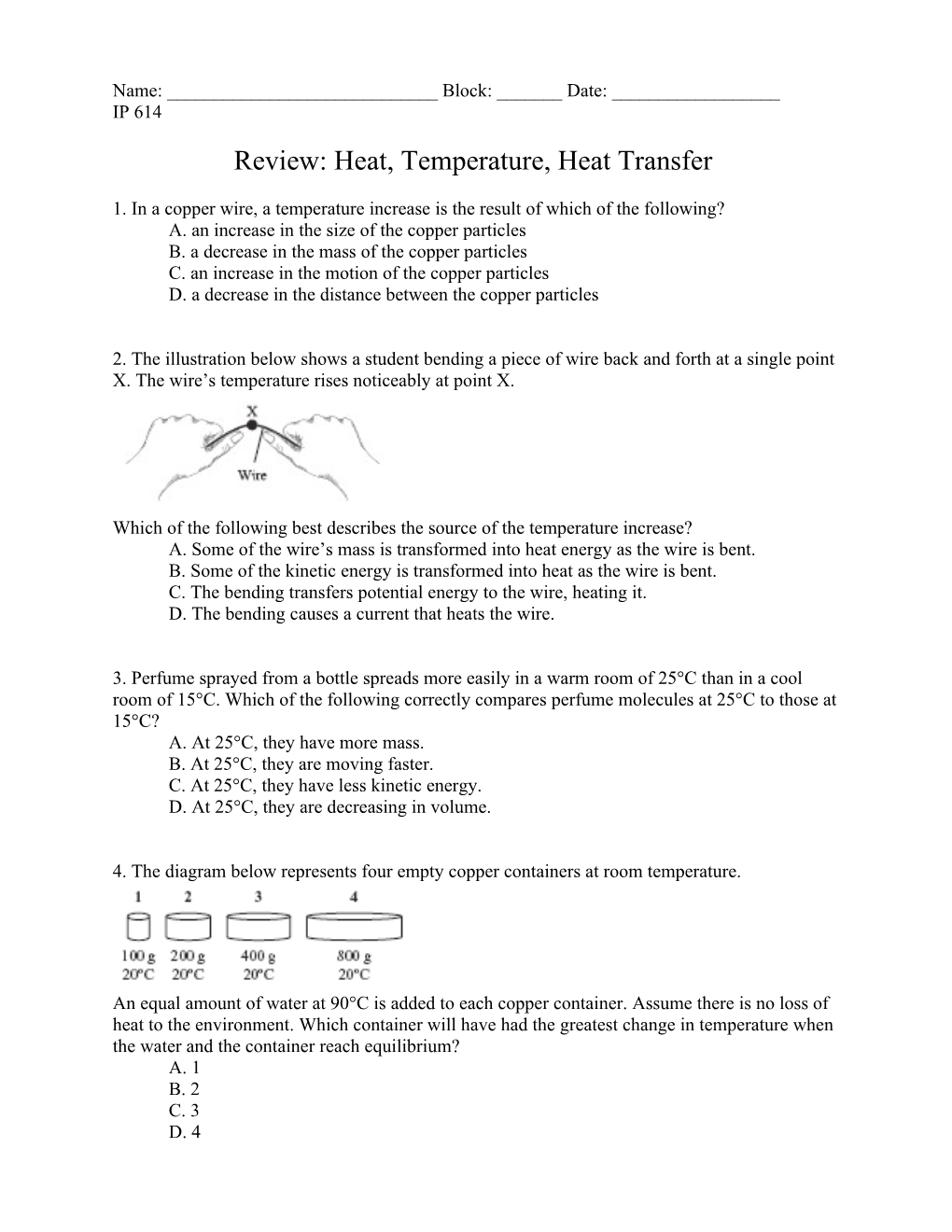 In a Copper Wire, a Temperature Increase