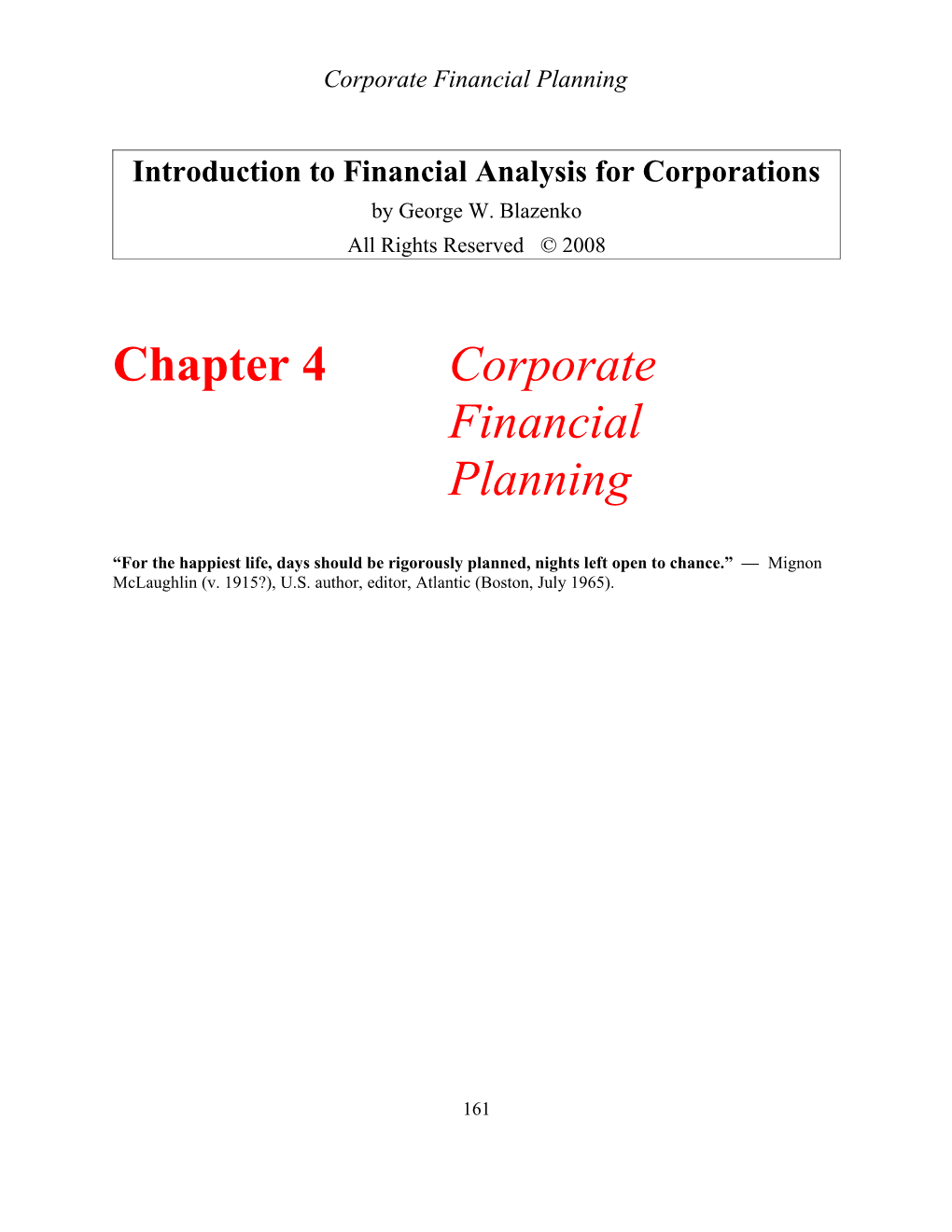 Introduction to Financial Analysis for Corporations