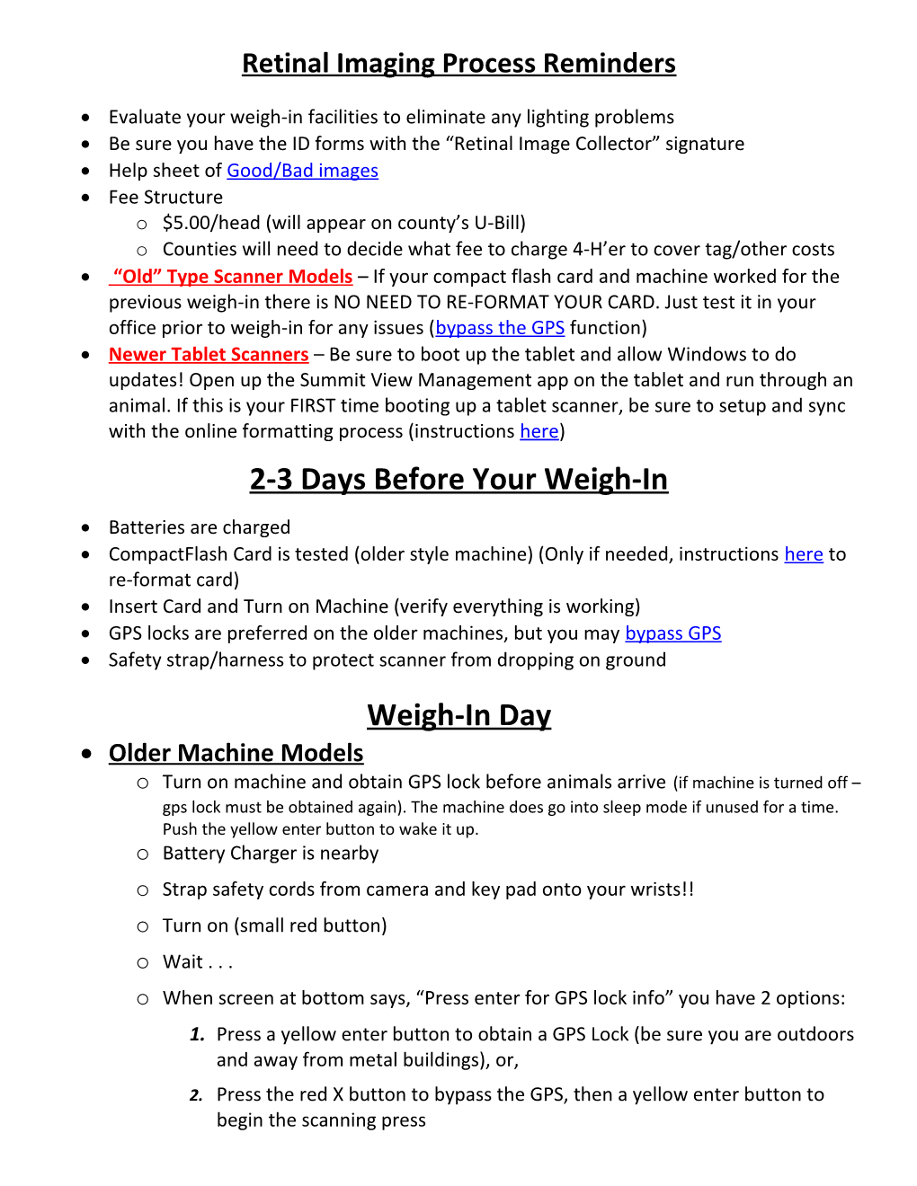 Retinal Imaging Process Reminders