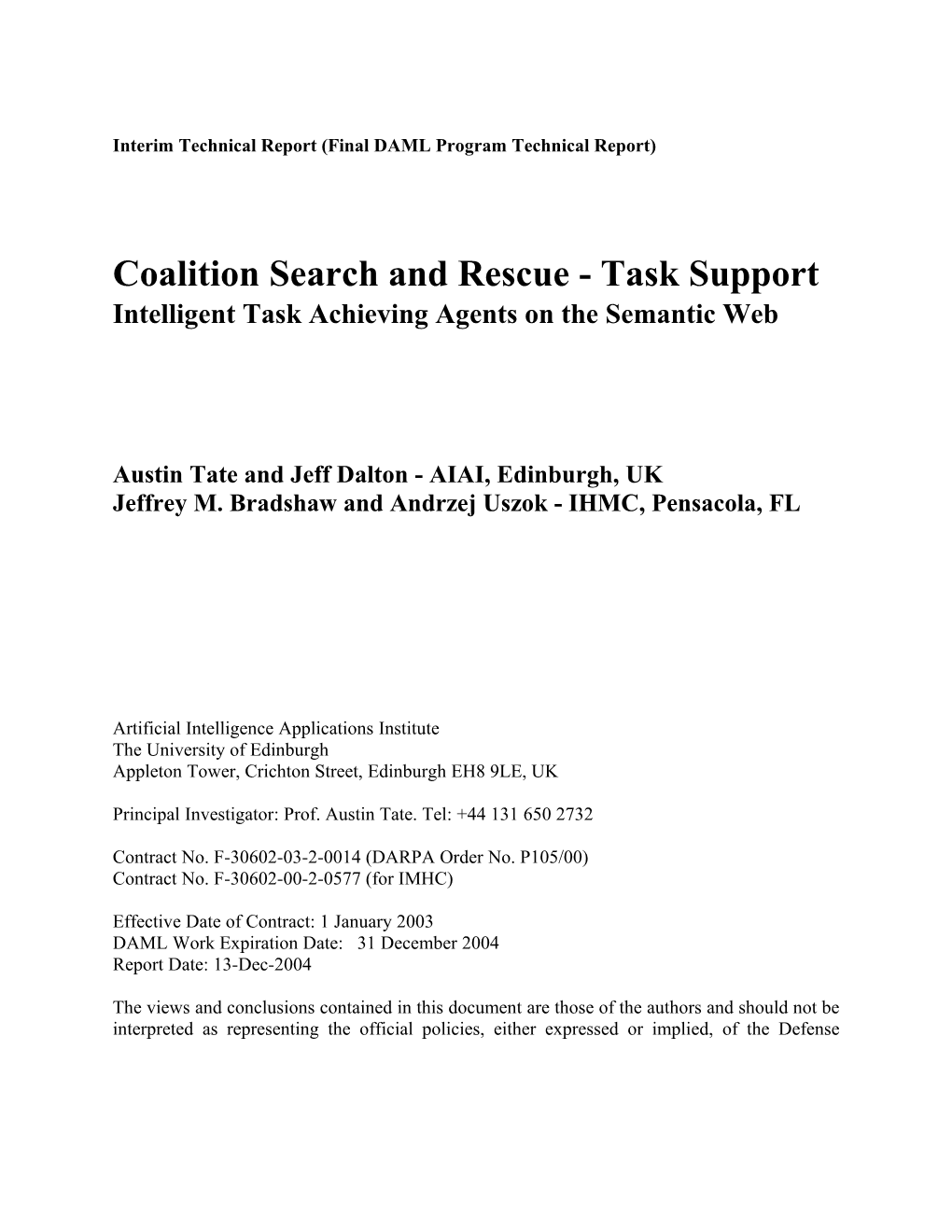 DARPA I-X Final Report 2003