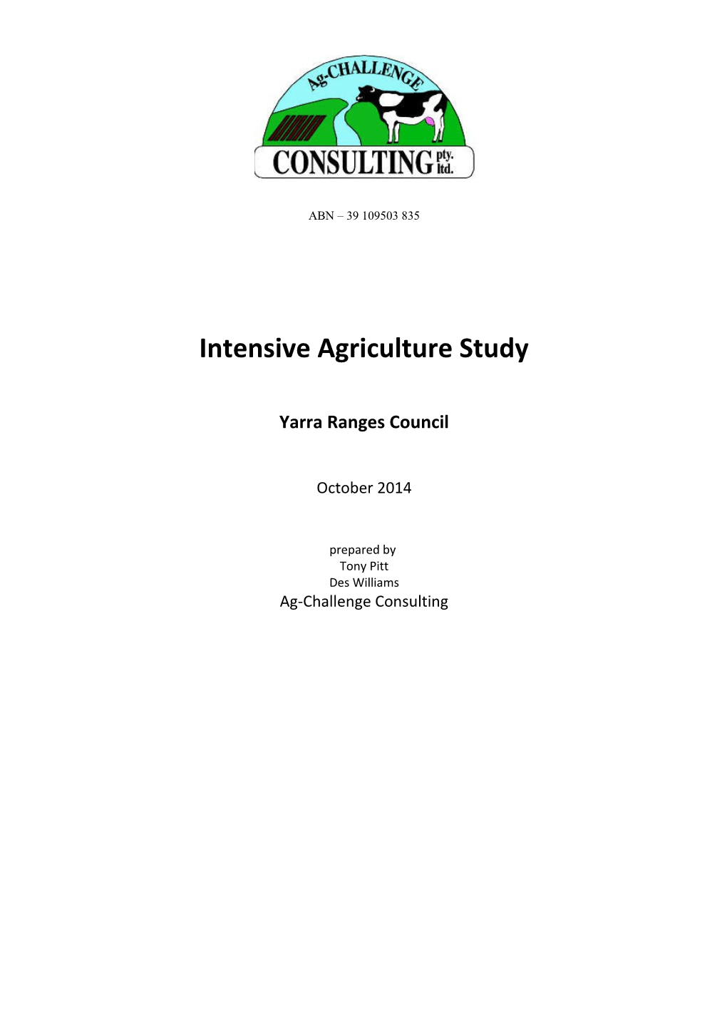 Intensive Agriculture Study - Yarra Ranges Council