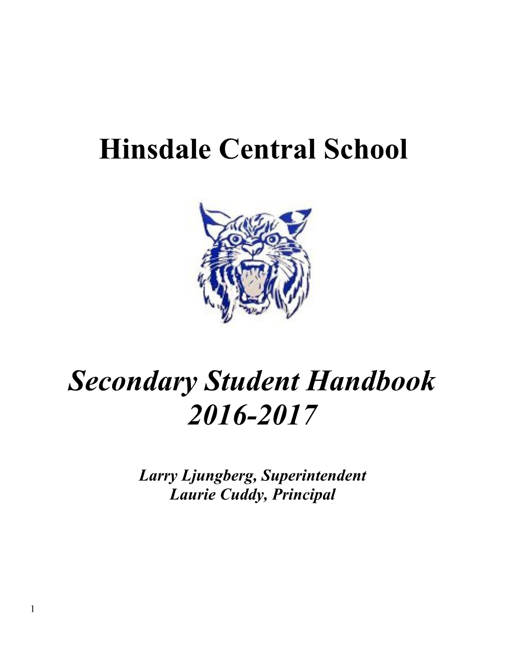 Secondary Student Handbook