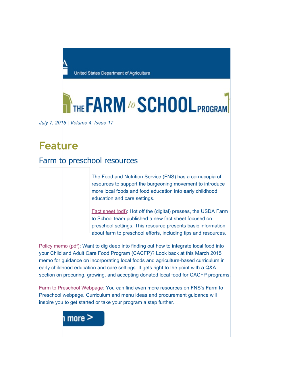 Farm to Preschool Resources